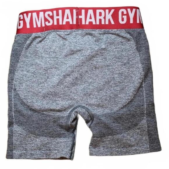 Gymshark Compression Shorts Gray Red Logo Waistband Women’s Size S - Picture 2 of 5